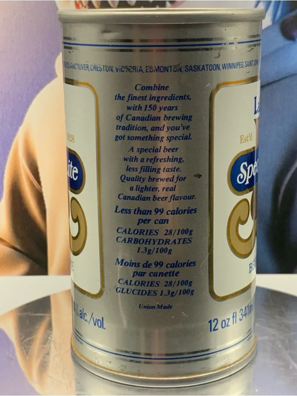 Vintage Beer Can Labatt's Special Lite Biere Beer Empty Steel Can Canada